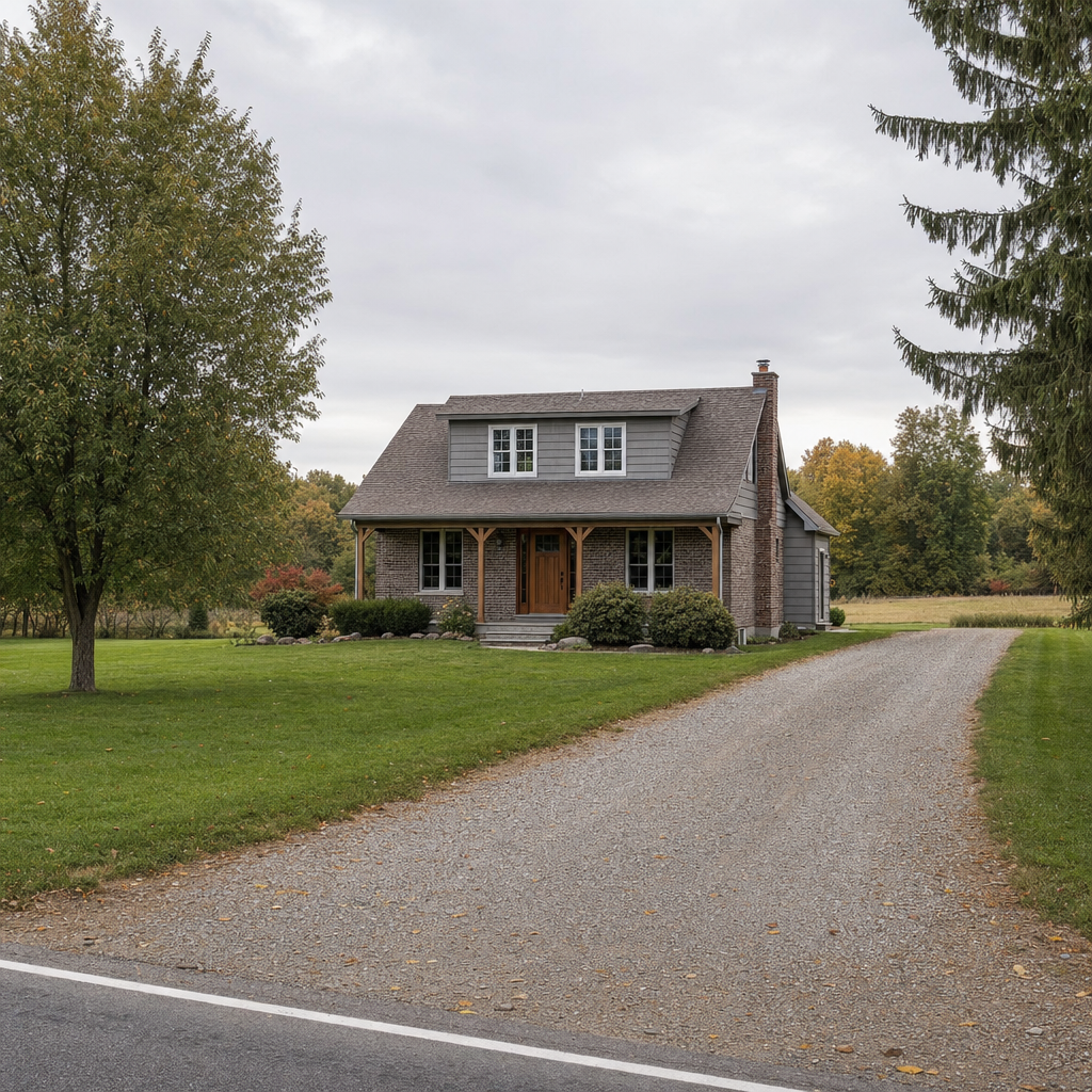 A calm single-family home exterior on a quiet Upper Darby street, representing the household size and daily water use that decides how often a septic tank needs pumping